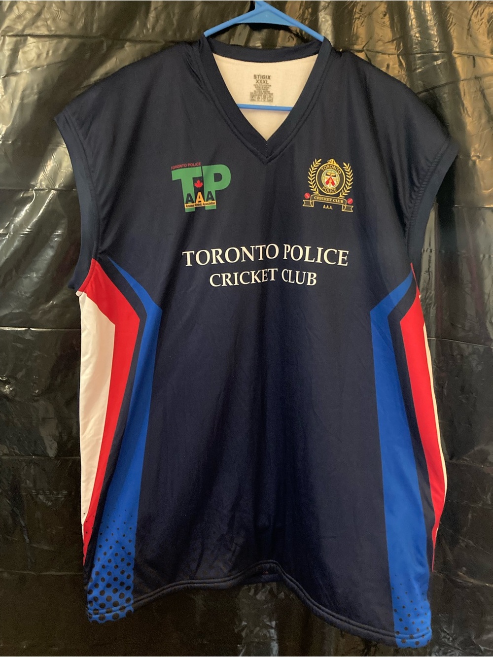 Toronto Navy Men’s Cricket Jersey with Red and Blue Accents